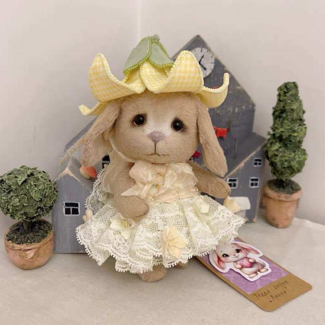 花妖精うさぎさん アーティストベア 海外作家様 ハンドメイド ロシア ぬいぐるみ