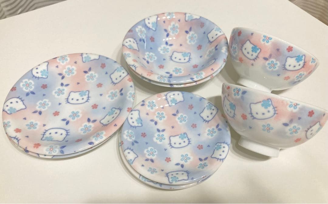 なでしこはろうきてぃ　1999年　ハローキティ 食器セット 8点（おまけ付き）