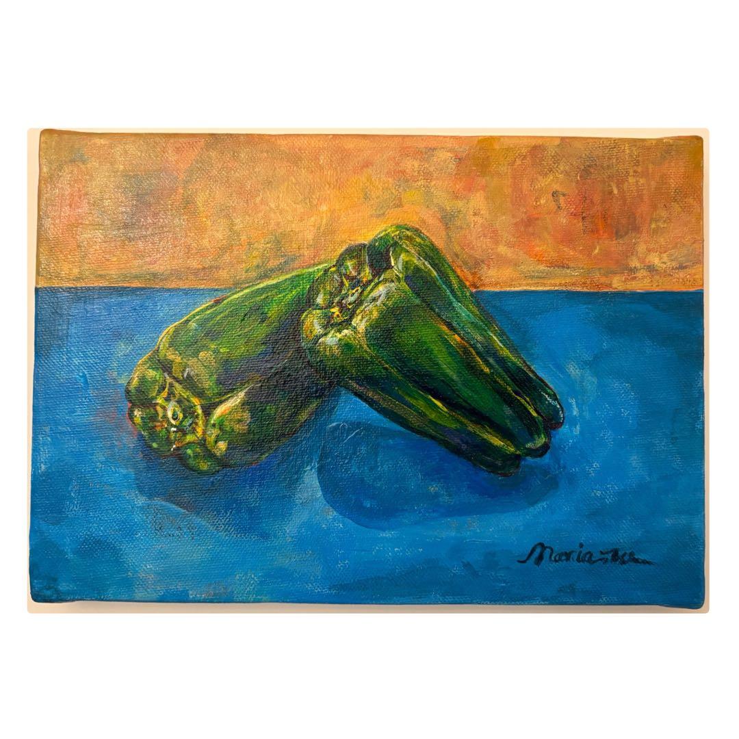 『ピーマン』イラスト　絵画　アクリル画　イラスト