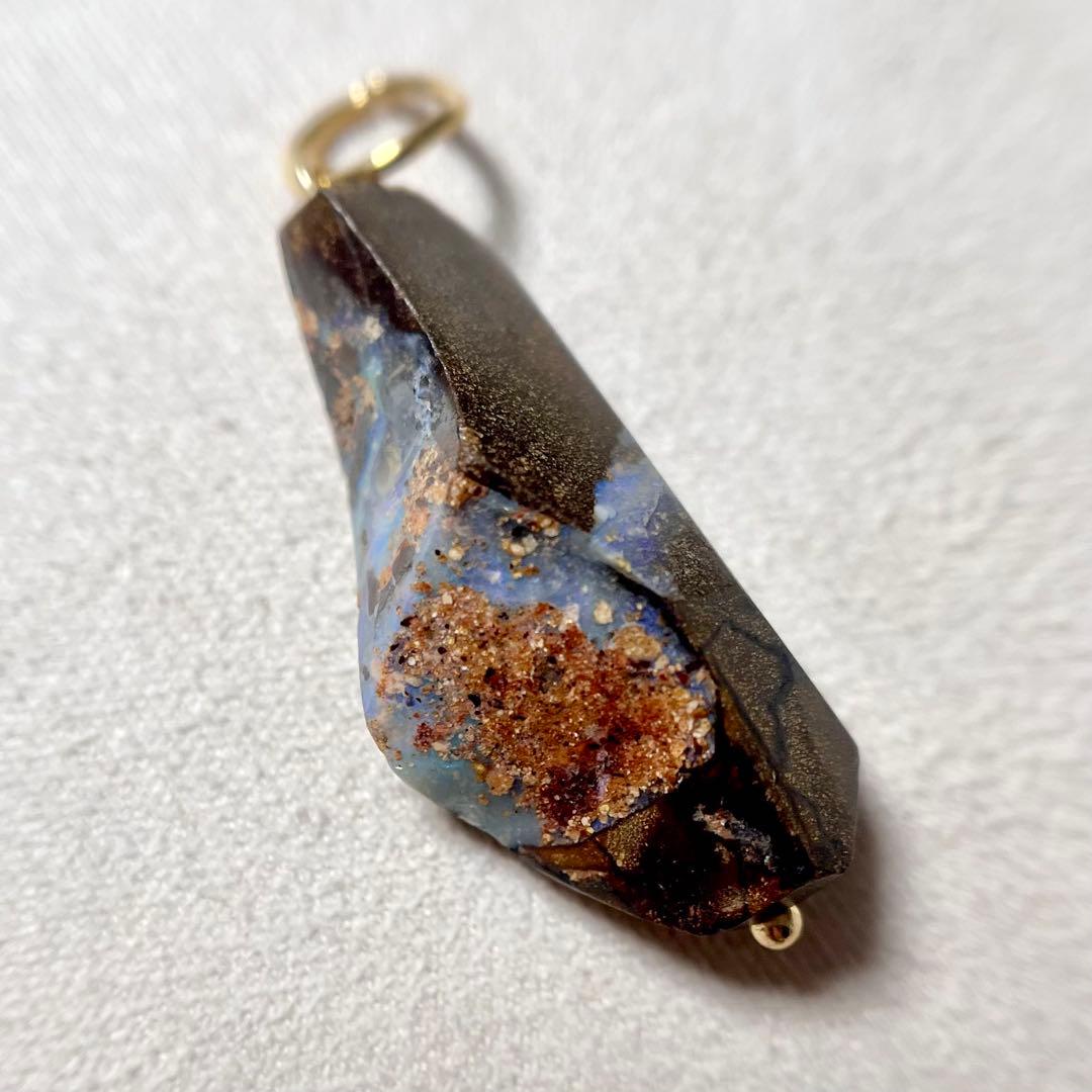 14kgf ボルダーオパール チャーム ネックレス ペンダント