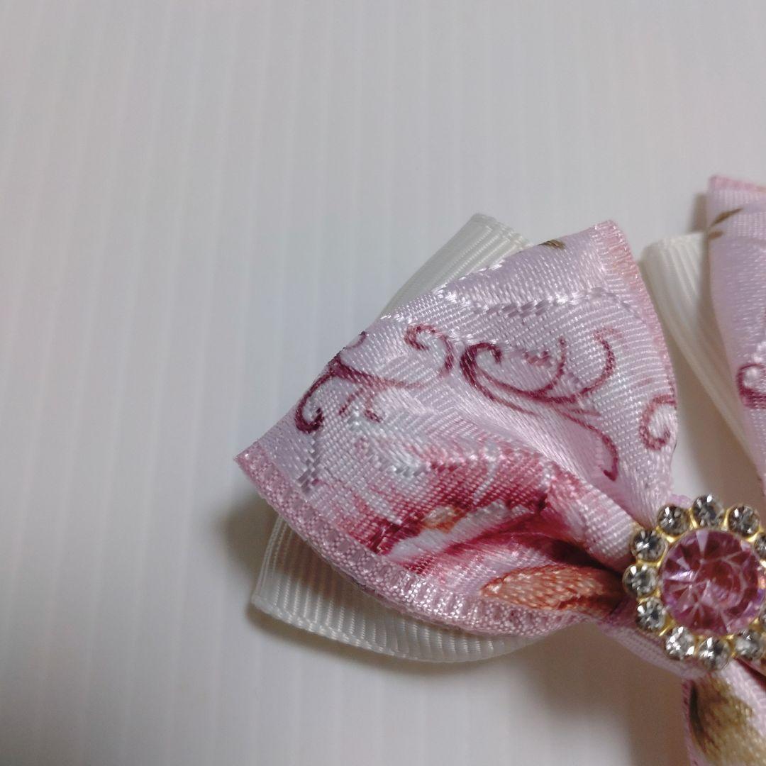 確認　ヘアゴム ヘアリボン ツインテール　688　アンティークローズ