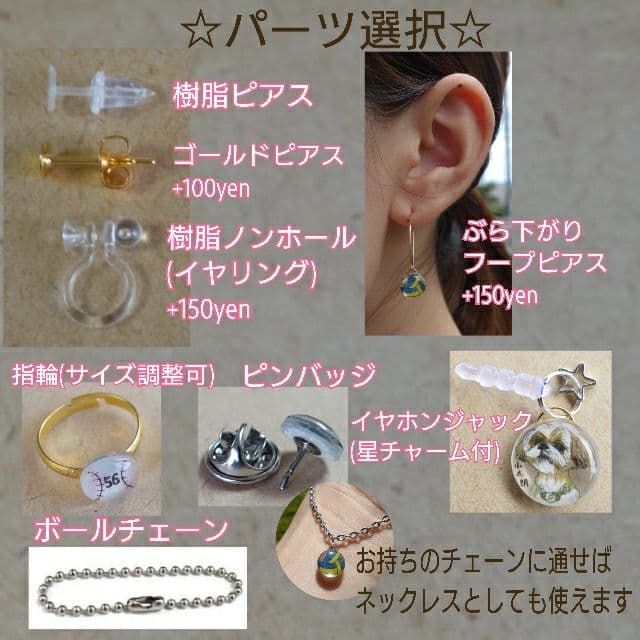 ★ペットの似顔絵★ シーズー 指輪 迷子札 キーホルダー