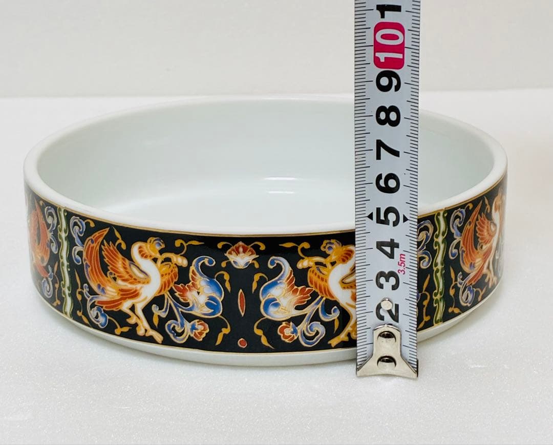 高級美術 有田焼 華山窯 明治香蘭社意匠 ブラックホーソン 金襴手鳳凰蓋物 菓器