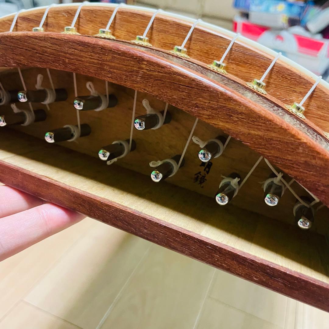 琴　文化箏 短琴　和楽器 弦楽器　明鏡