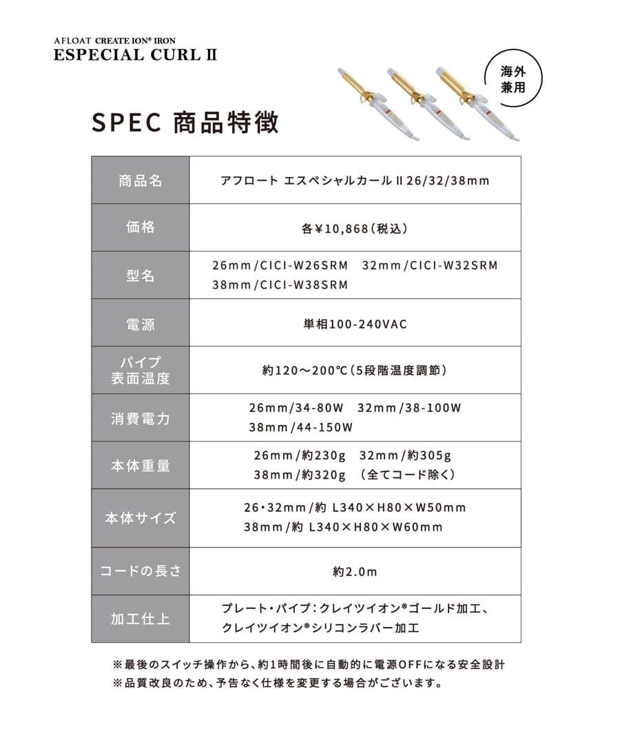 アフロート エスペシャルカールⅡ 32mm