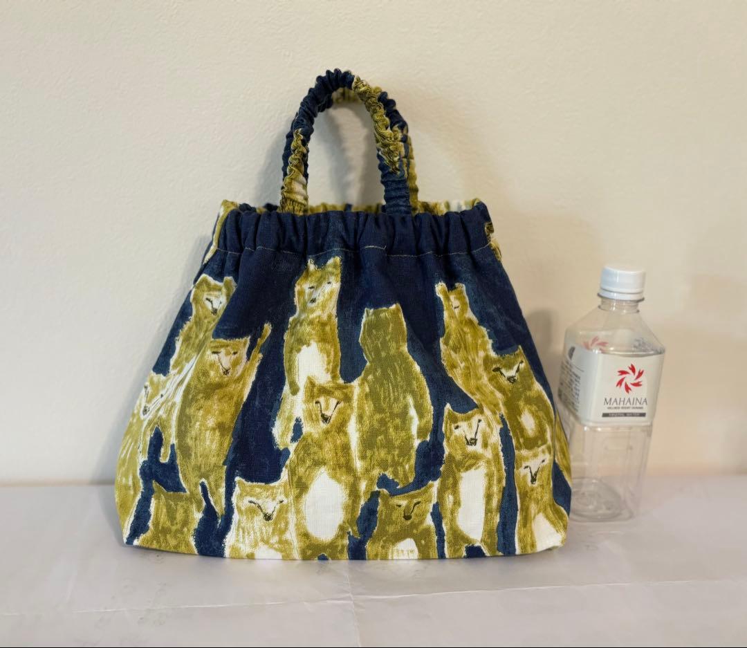 ミナペルホネン　ハンドメイド　 alive(navy) スキップバッグ