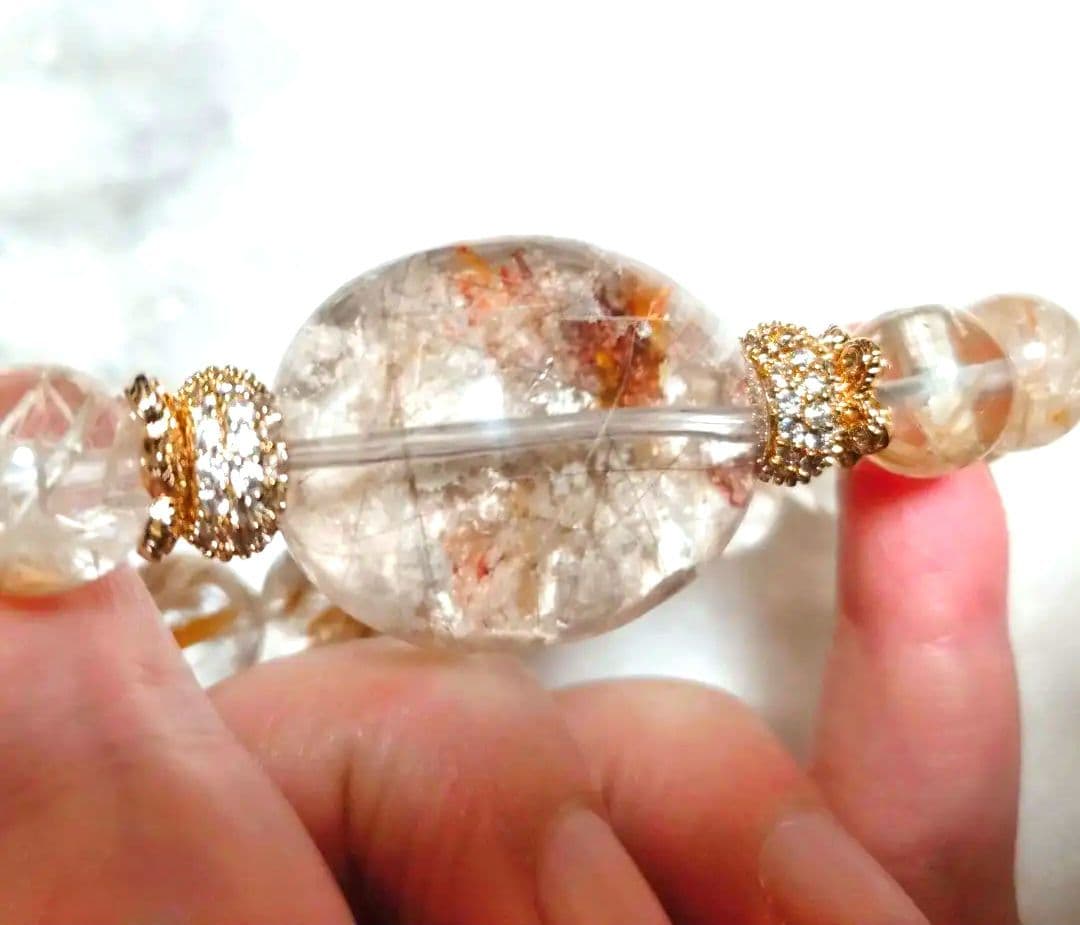 天然石雪霜ブレスレット✿✿✿