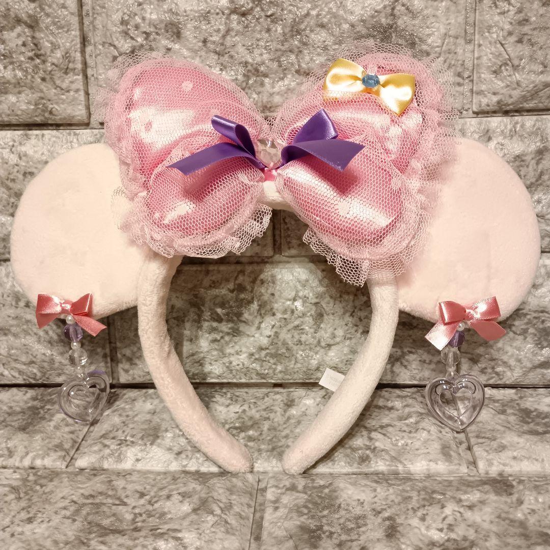 ディズニー ミニー カチューシャ ピンク リボン イヤリング