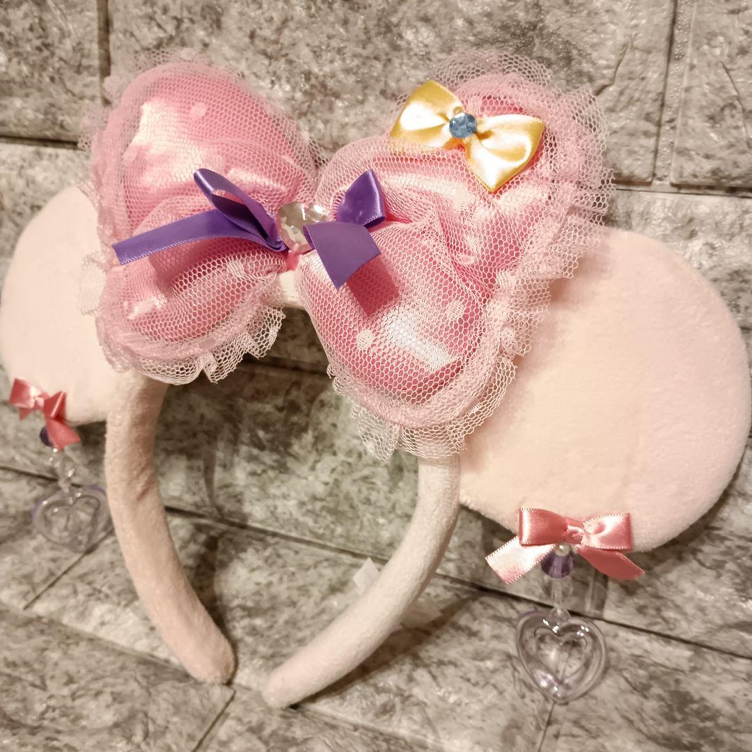 ディズニー ミニー カチューシャ ピンク リボン イヤリング