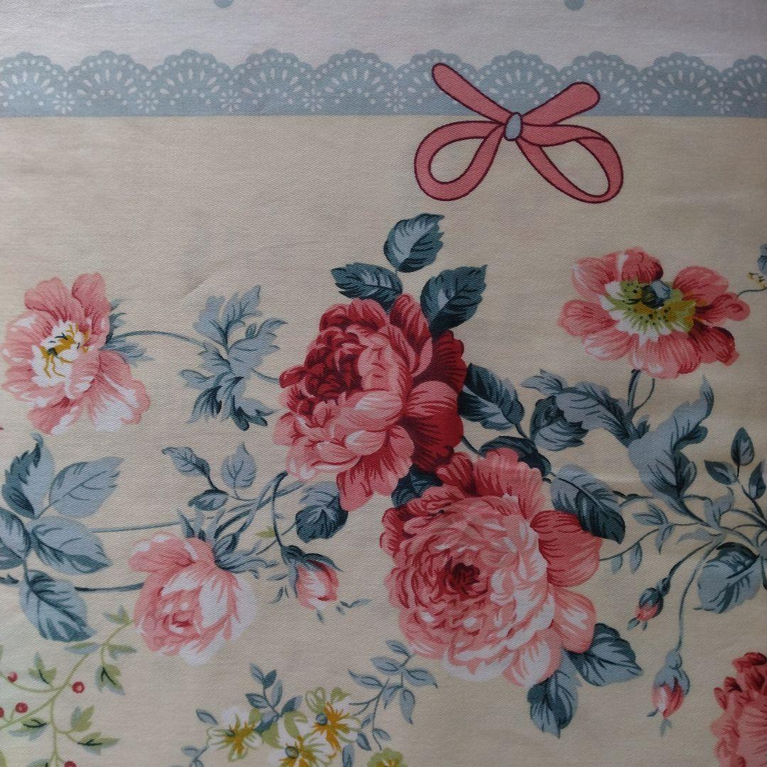 新品★花柄リボンリバーシブルプリント生地 綿100%シングル布団カバー
