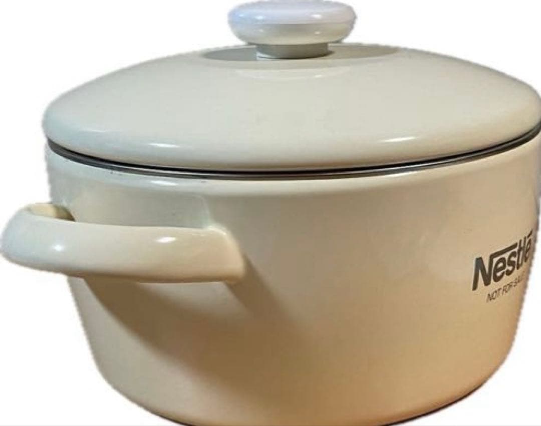 Pingu ピングーとピンガクリーム色ホーロー両手鍋