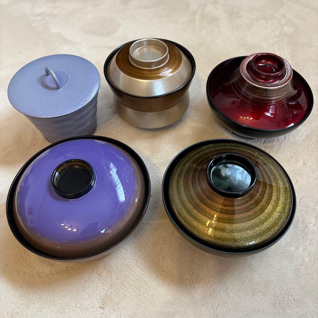 汁椀 5個セット 多彩な色合い