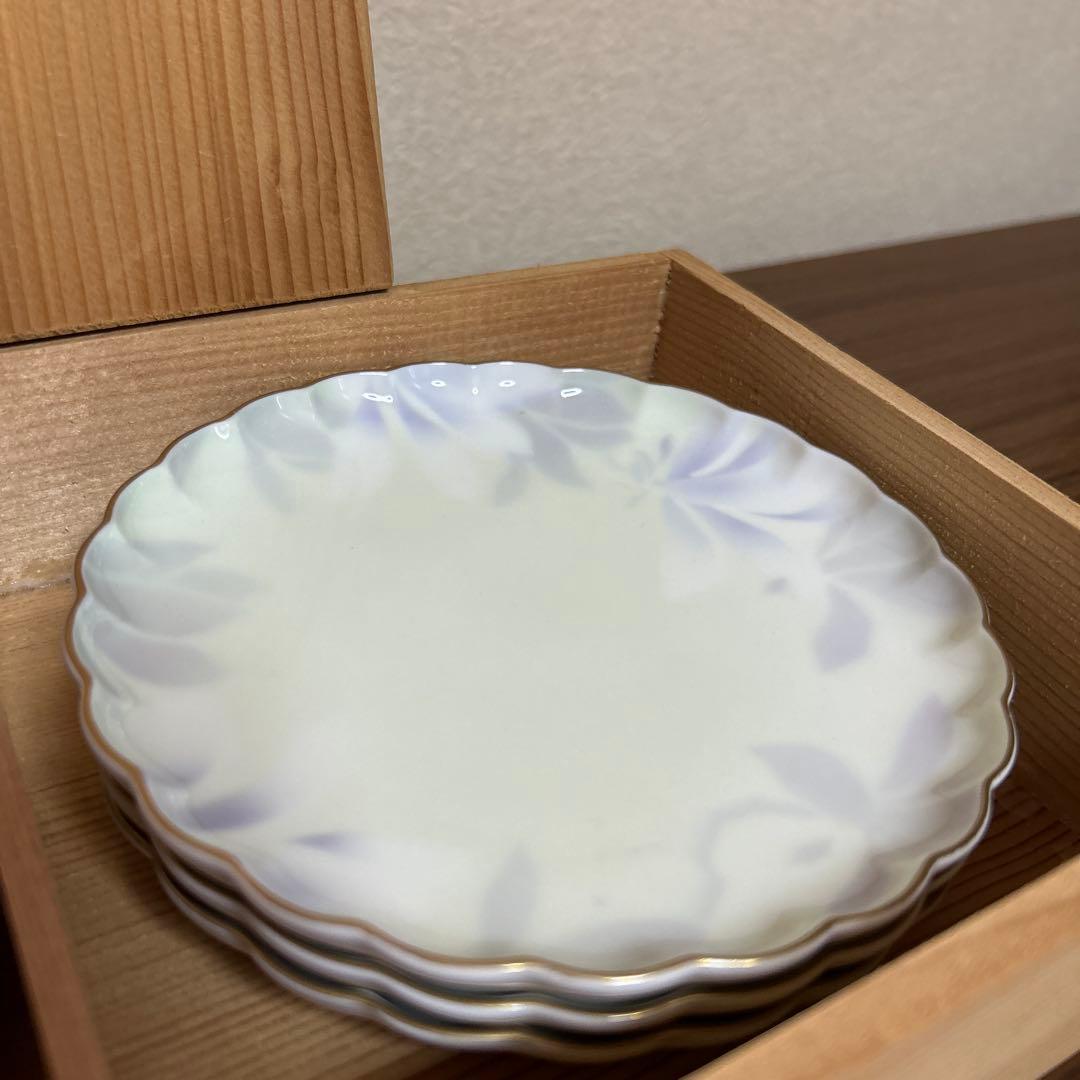 深川製磁　皿5枚セット グリーン木蓮