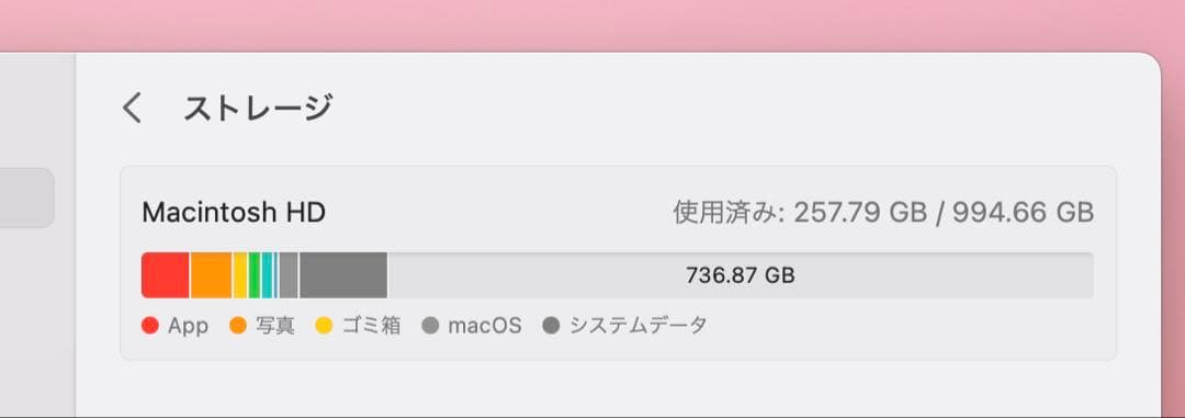 【美品BT91%】Apple MacBook Air M1 (8GB、1TB)