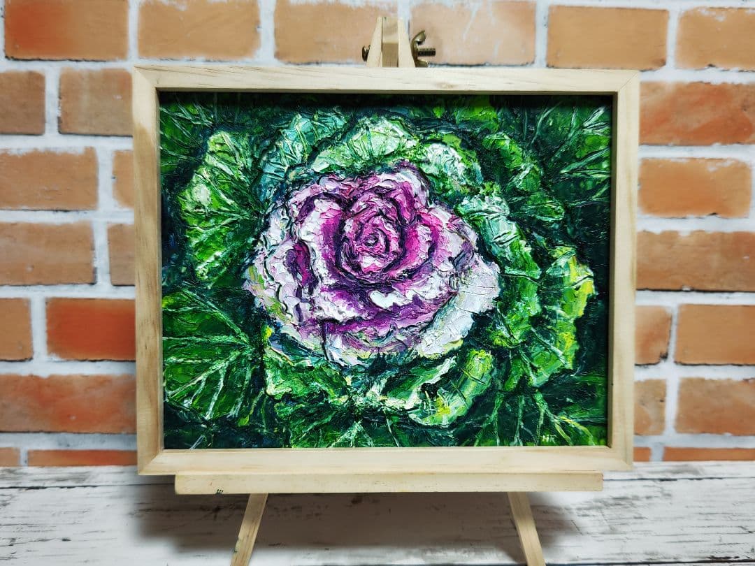 油絵 絵画 【葉牡丹】