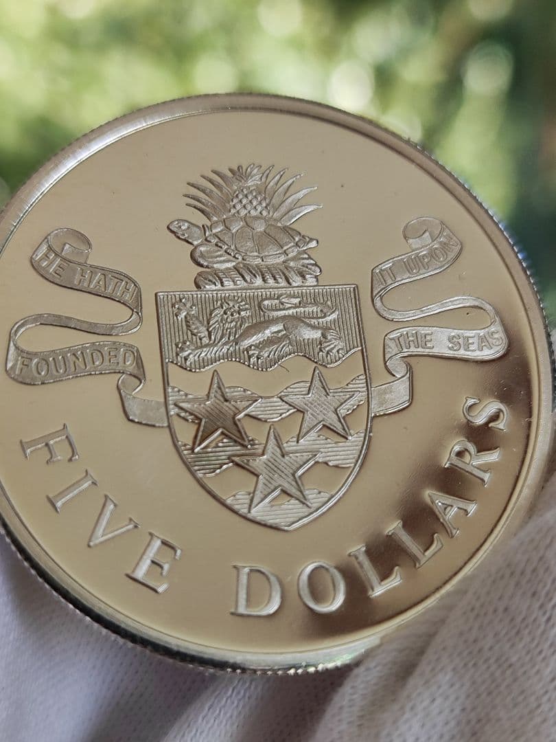 ケイマン諸島　５ドルプルーフ銀貨　シルバー１９７４年