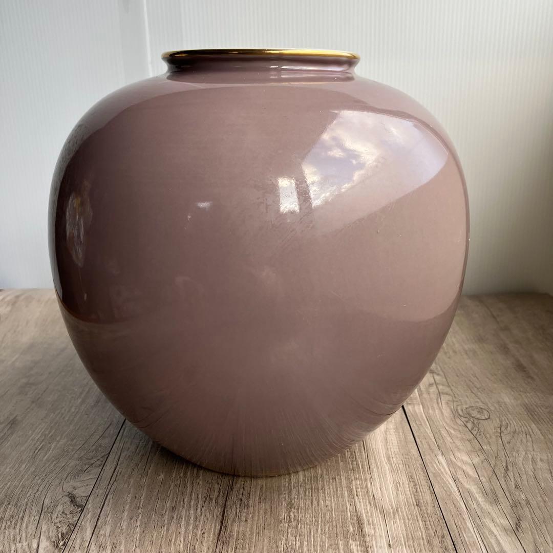 D-壁【極美品】九谷焼 花瓶 桜に富士図 蝶 木札付 壺 金彩 縁起物