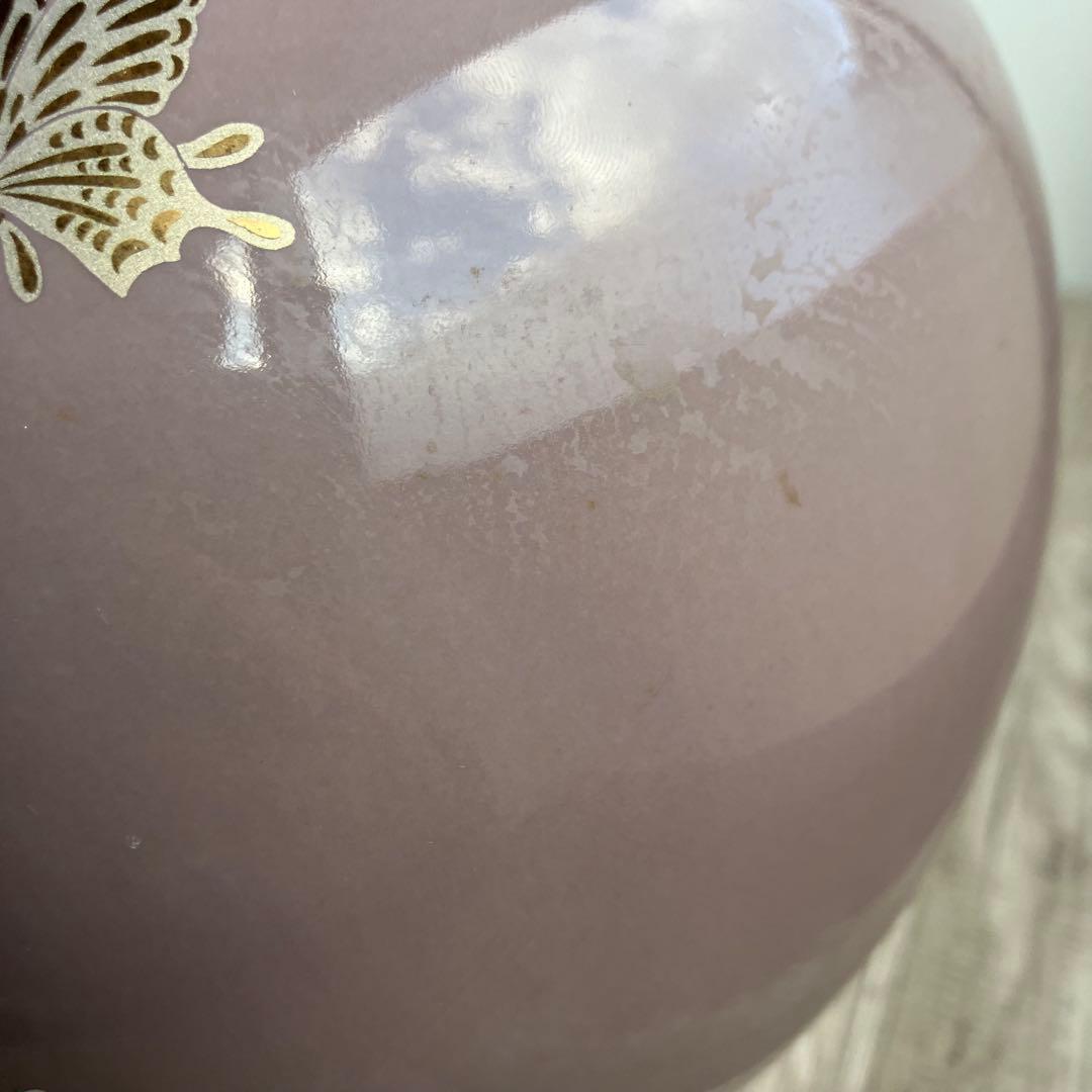 D-壁【極美品】九谷焼 花瓶 桜に富士図 蝶 木札付 壺 金彩 縁起物