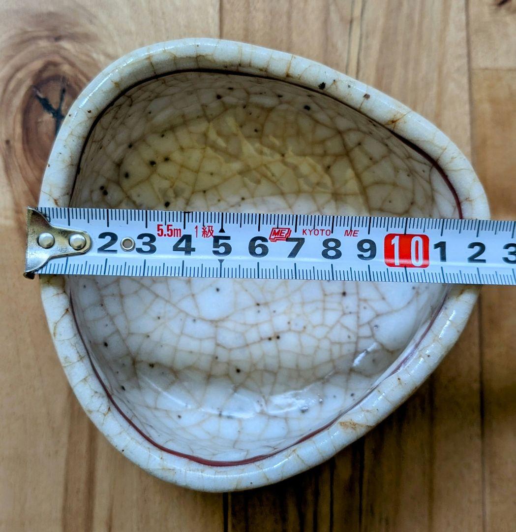 ❤骨董品❤ 志野赤絵 刺身鉢貫入 料亭 瀬戸物 朱色 お造り 鉢皿