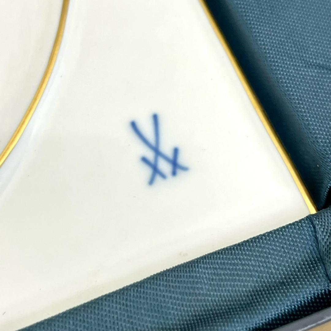 美品　マイセン　陶板画　フラワー　ピンク　陶器　置物