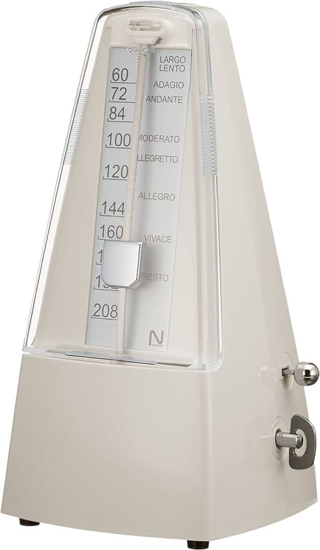 【未使用品】日工 ニッコー 文字の大きなメトロノーム 白 261