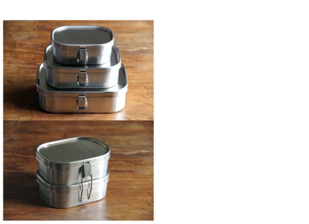 未使用　アイザワ弁当箱2段 18-8ステンレス